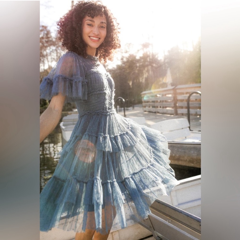 Ivy City Co Blue Tulle Dress ~ small~ NWT
